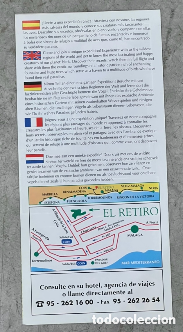 Mapas contempor&aacute;neos: Mapa. El Retiro. Parque de Aves. M&aacute;laga. - Foto 2