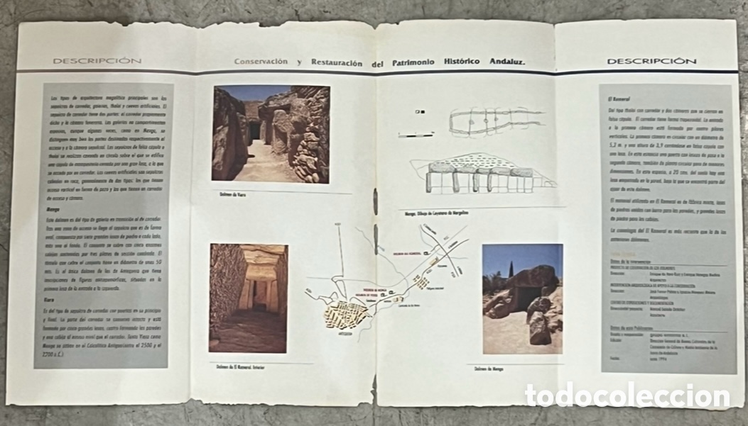 Mapas contempor&aacute;neos: Mapa. D&oacute;lmenes de Antequera. M&aacute;laga. 1994. - Foto 3