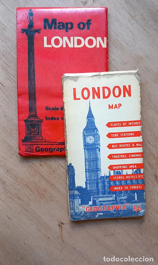 Mappe contemporanee: Londres, 2 mapas vintage. 2 London maps