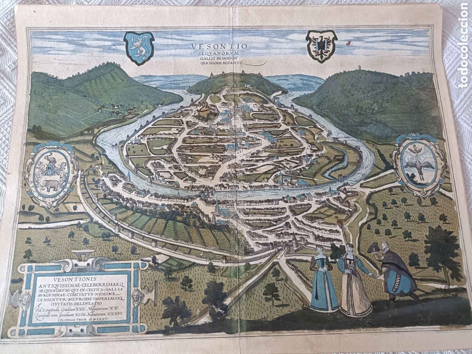 Mapas contempor&aacute;neos: Delineacion de la ciudad Vesontio Bizancio la celebridad m&aacute;s antigua 52x40