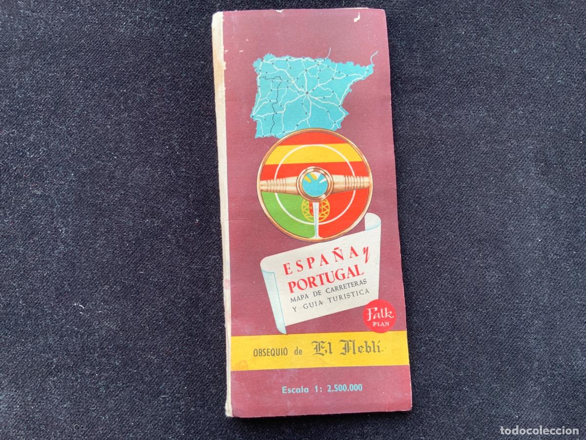 Mapas contempor&aacute;neos: Mapa de carreteras de Espa&ntilde;a y portugal, obsequio de cervezas El Nebli, Alicante.