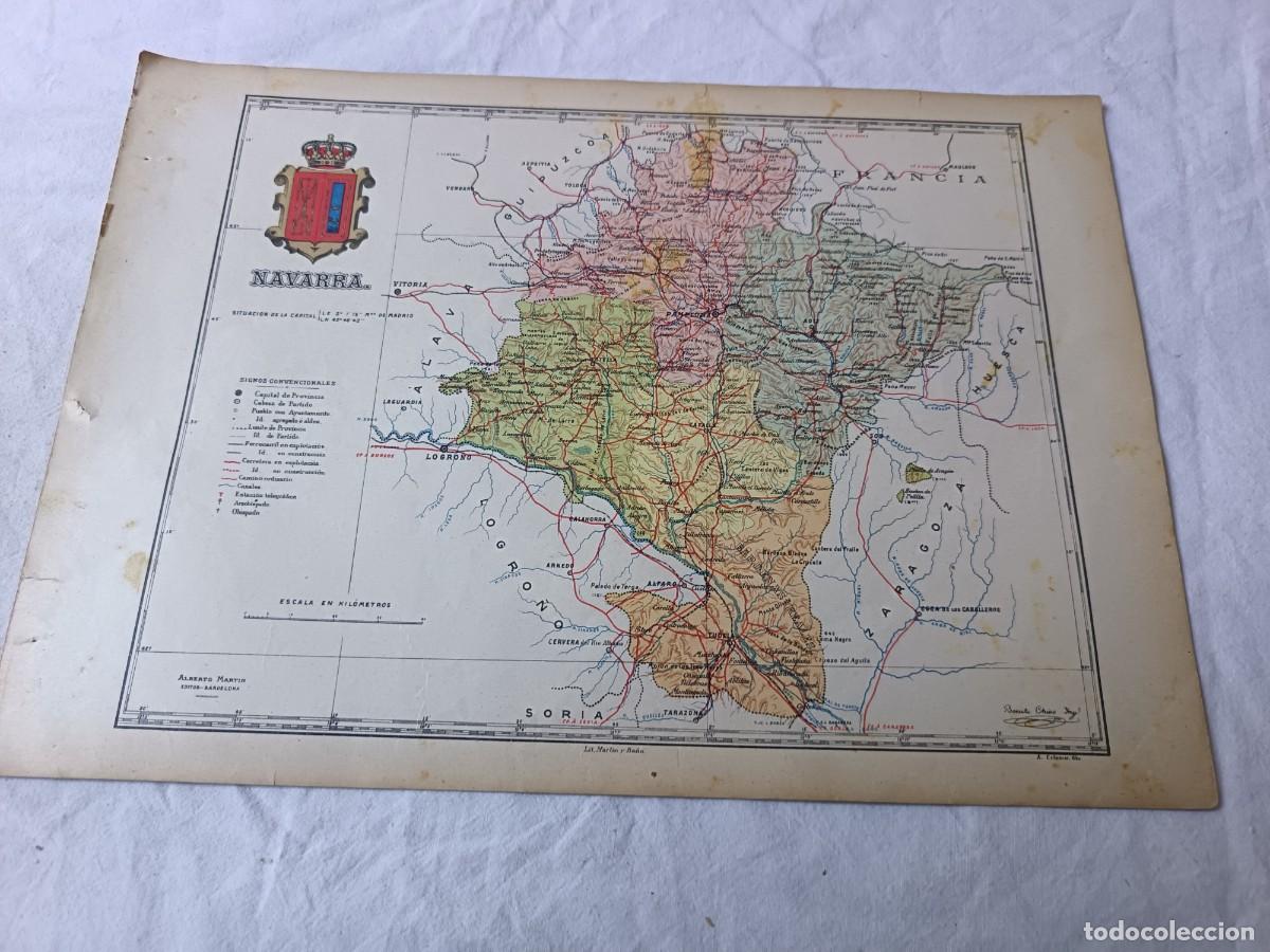 Mapas contempor&aacute;neos: 1901, del Atlas Geogr&aacute;fico de Espa&ntilde;a, Benito Ch&iacute;as, Ed. Alberto Mart&iacute;n, Navarra