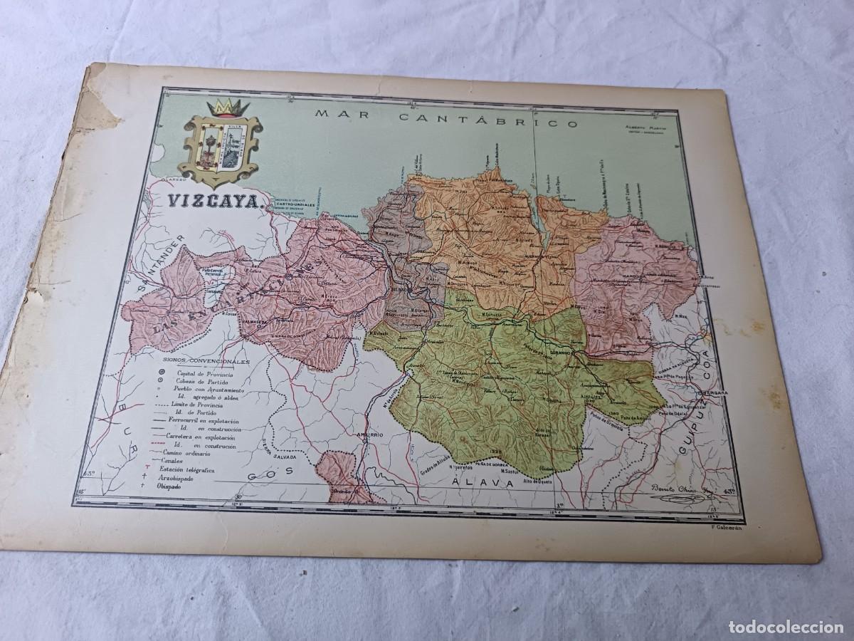 Mapas contempor&aacute;neos: 1901, del Atlas Geogr&aacute;fico de Espa&ntilde;a, Benito Ch&iacute;as, Ed. Alberto Mart&iacute;n, Vizcaya