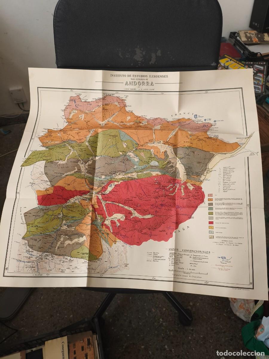 Mapas contempor&aacute;neos: Mapa geol&oacute;gico de Andorra / Instituto de estudios ilerdenses ; por L. Sol&eacute; Sabar&iacute;s y N. Llopis Llad&oacute;