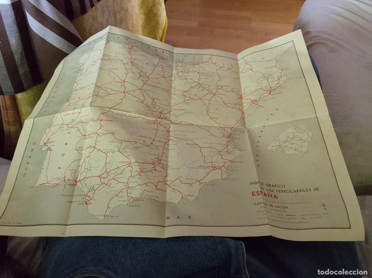 Mapas contempor&aacute;neos: Mapa &iacute;ndice gr&aacute;fico de los ferrocarriles de espa&ntilde;a a&ntilde;os 40/50