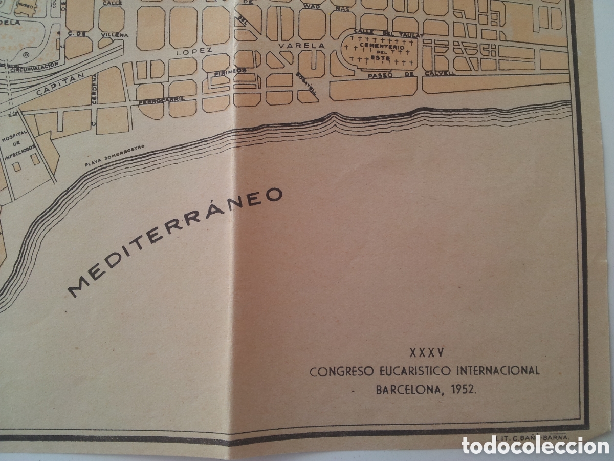 Mapas contempor&aacute;neos: Pl&agrave;nol Barcelona 1952, per al Congr&eacute;s Eucar&iacute;stic - Foto 2