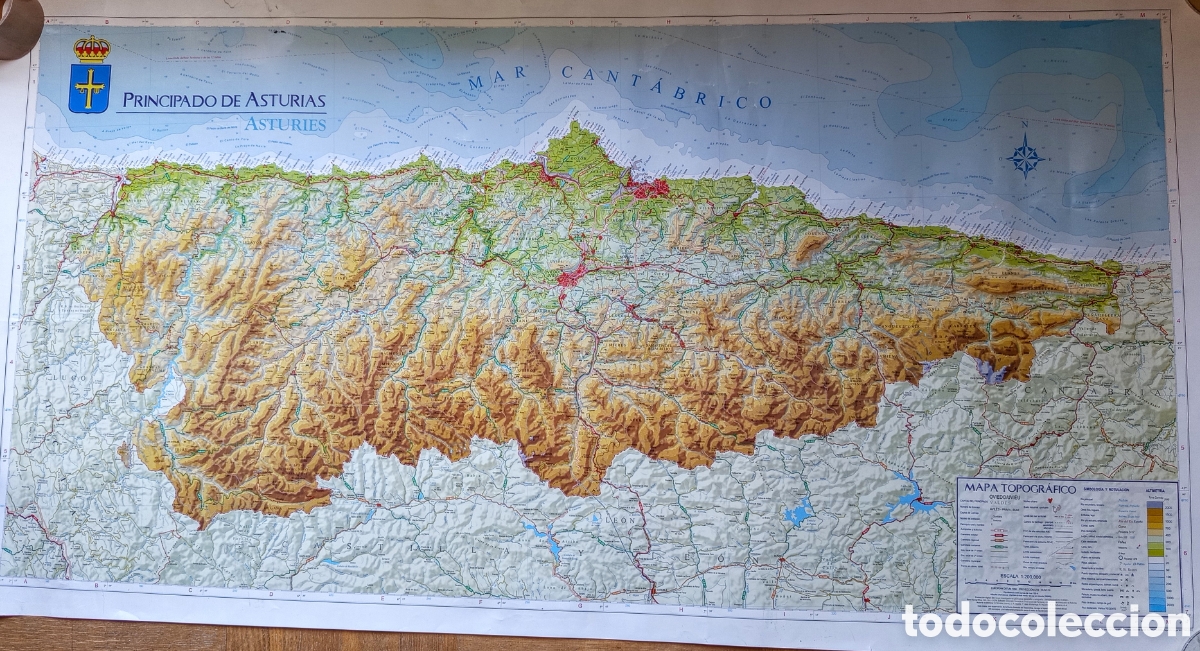 Mapas contempor&aacute;neos: MAPA DE ASTURIAS 1:200.000