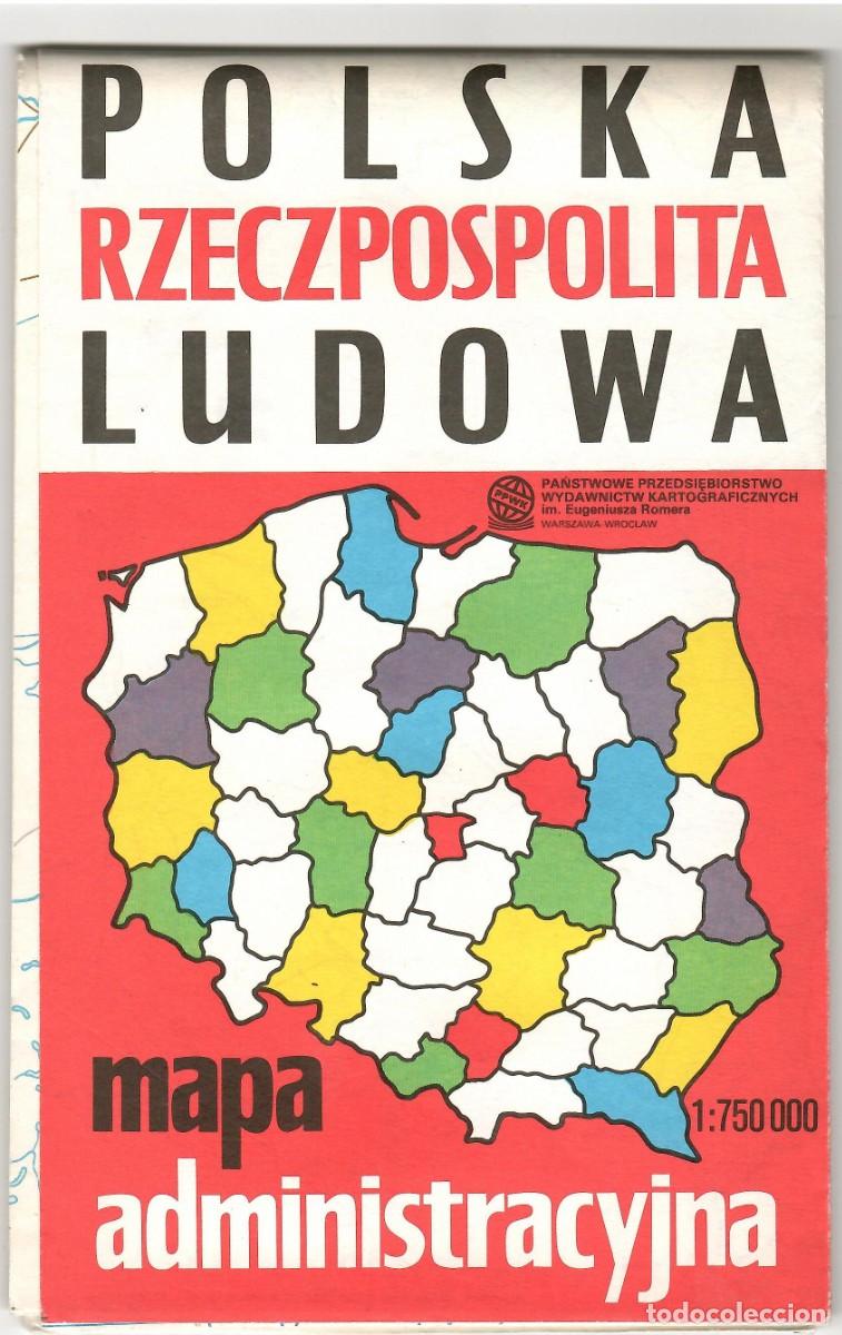 Mapas contempor&aacute;neos: REP&Uacute;BLICA POPULAR DE POLONIA - MAPA ADMINISTRATIVO EN VOIVODATOS (1989)