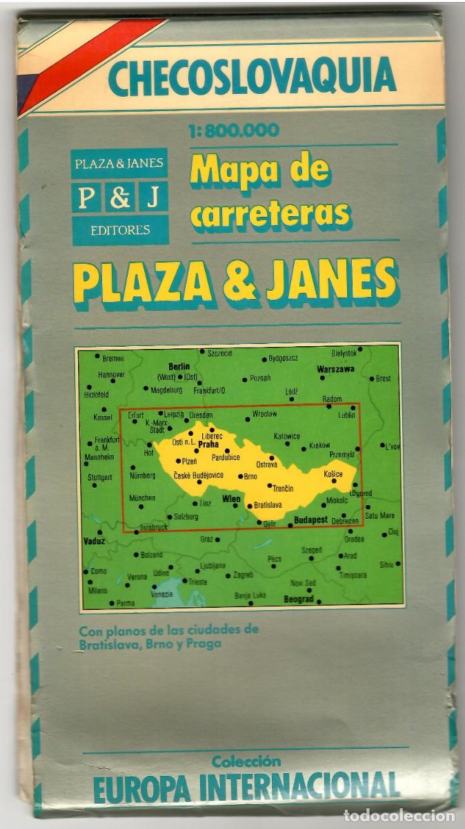 Mapas contempor&aacute;neos: CHECOSLOVAQUIA - MAPA DE CARRERTERAS (PLAZA & JAN&Eacute;S, 1990)