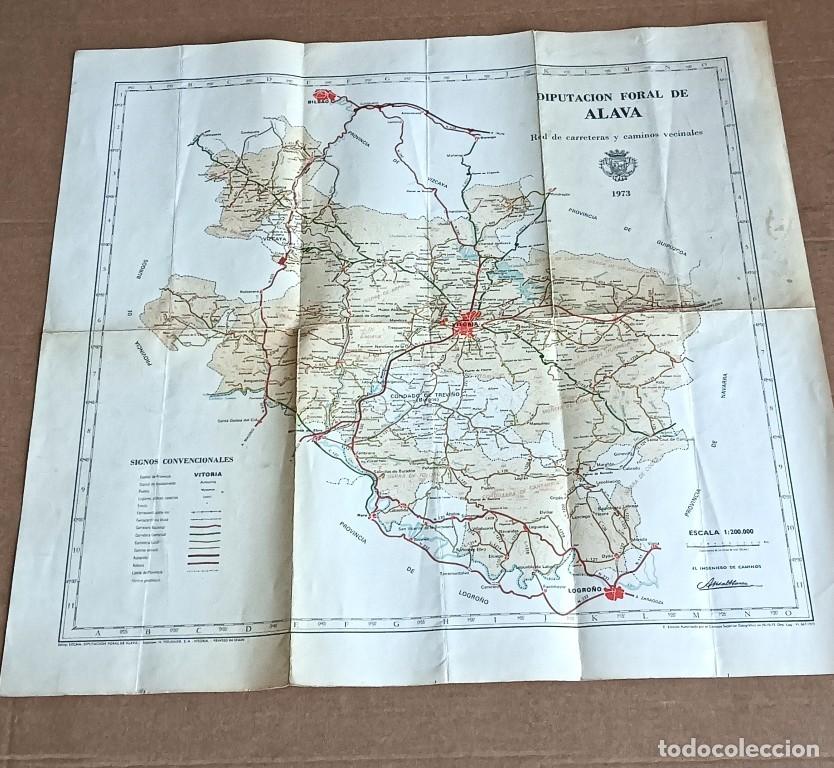 Mapas contempor&aacute;neos: Mapa Diputaci&oacute;n Foral de &Aacute;lava -- Red de carreteras y caminos vecinales 1973