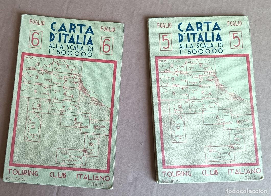 Mapas contempor&aacute;neos: Dos mapas D&uml;Italia // 5 - 6 1:5000000 Touring club italiano - Milano
