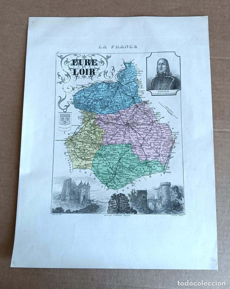 Mapas contempor&aacute;neos: Mapa antiguo el departamento france Eure y Loir // Grave por Ales &ndash; Alexander Vuillemin