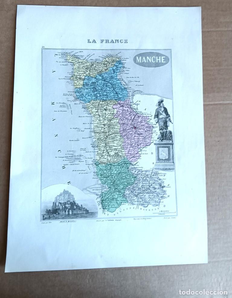 Mapas contempor&aacute;neos: Mapa antiguo el departamento france MANCHE // Grave por Ales &ndash; Alexander Vuillemin