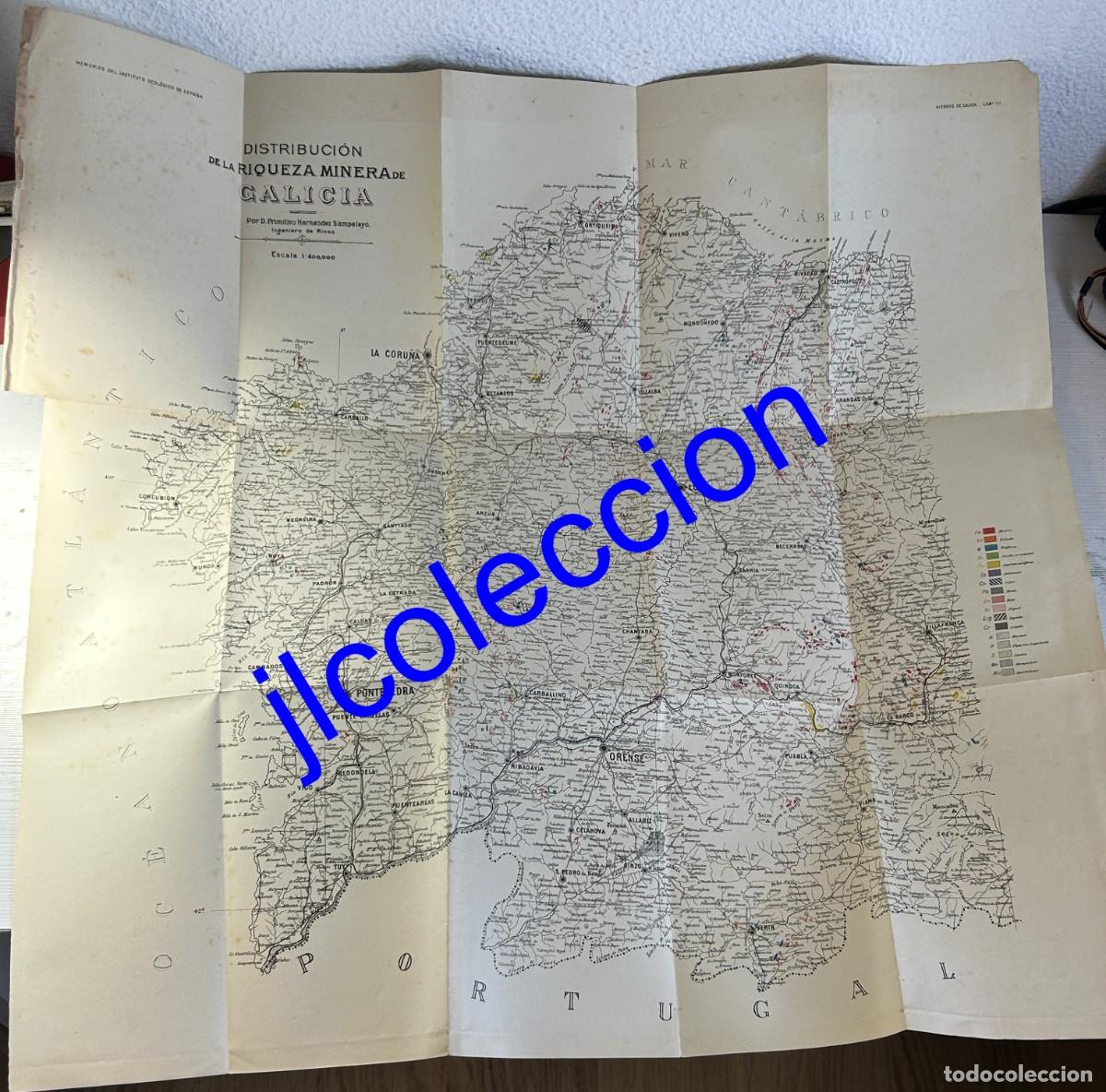 Mapas contempor&aacute;neos: MAPA DISTRIBUCION DE LA RIQUEZA MINERA DE GALICIA - PRIMITIVO HERNANDEZ SAMPELAYO