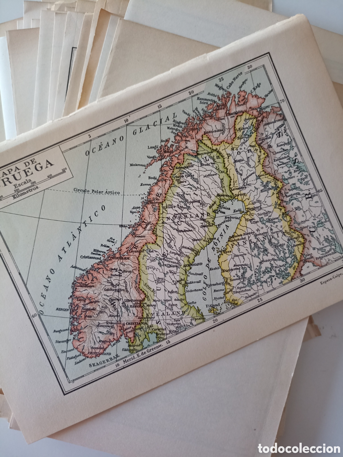 Mapas contempor&aacute;neos: Lote mapas antiguos de pa&iacute;ses (probablemente a&ntilde;os 50-60) Espasa-Calpe