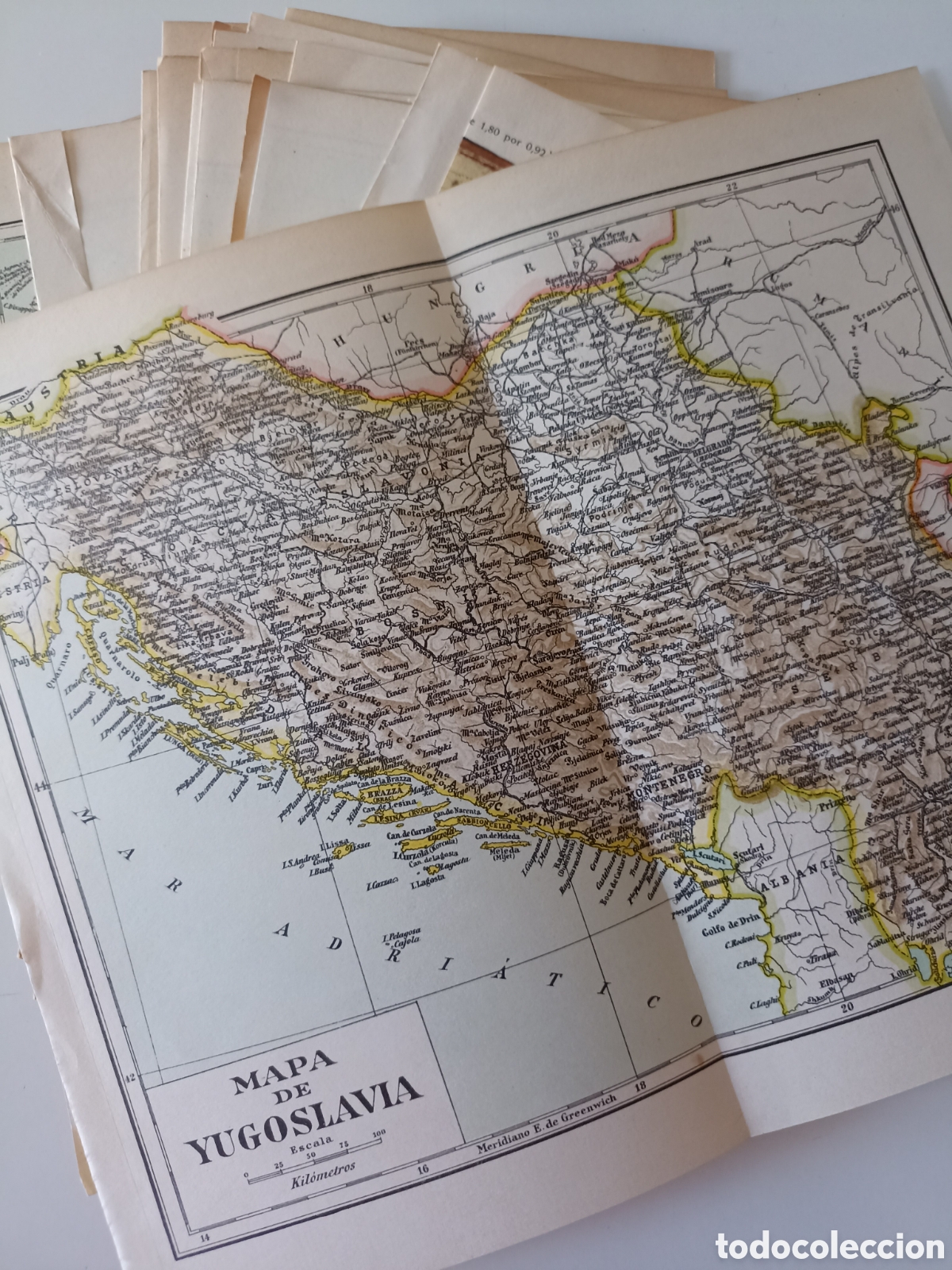Mapas contempor&aacute;neos: Lote mapas antiguos de pa&iacute;ses (probablemente a&ntilde;os 50-60)