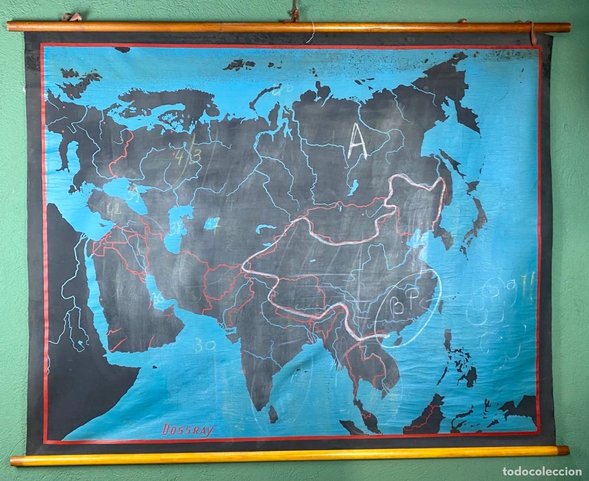 Mapas contempor&aacute;neos: Mapa mudo Asia en tela y caucho