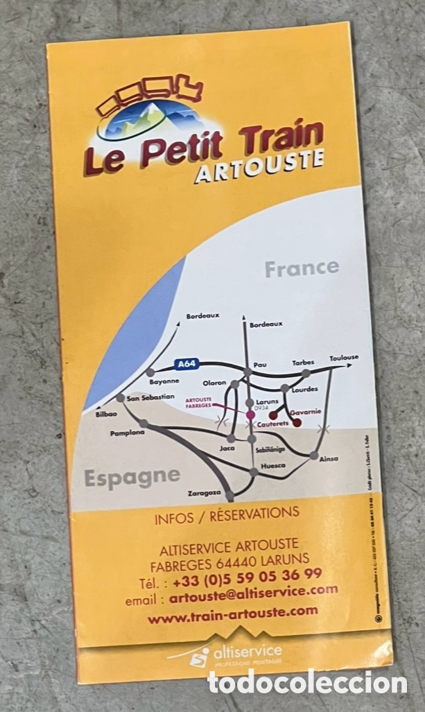 Mapas contempor&aacute;neos: Mapa. Le Petit Train Artouste. Guide d&rsquo;Excursion. Fabregues. Francia. - Foto 2
