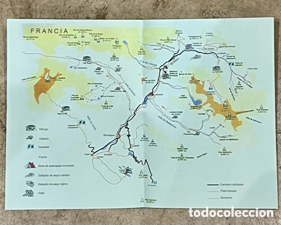 Mapas contempor&aacute;neos: Mapa. Pico Gallinero. Huesca.