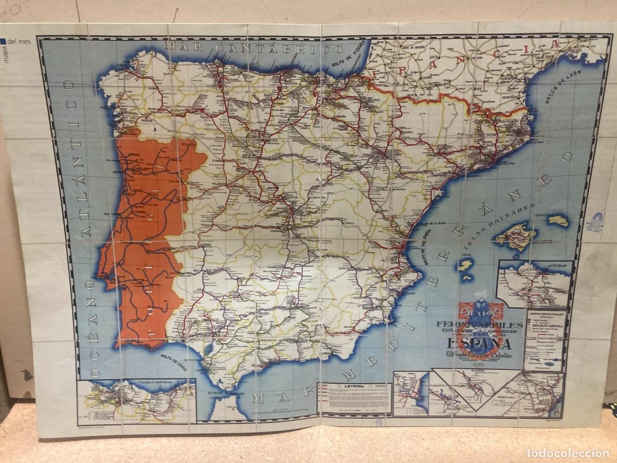Mapas contempor&aacute;neos: MAPA DE LOS FERROCARRILES EN EXPLOTACI&Oacute;N, CONSTRUCCI&Oacute;N Y PROYECTO EN ESPA&Ntilde;A, 1931