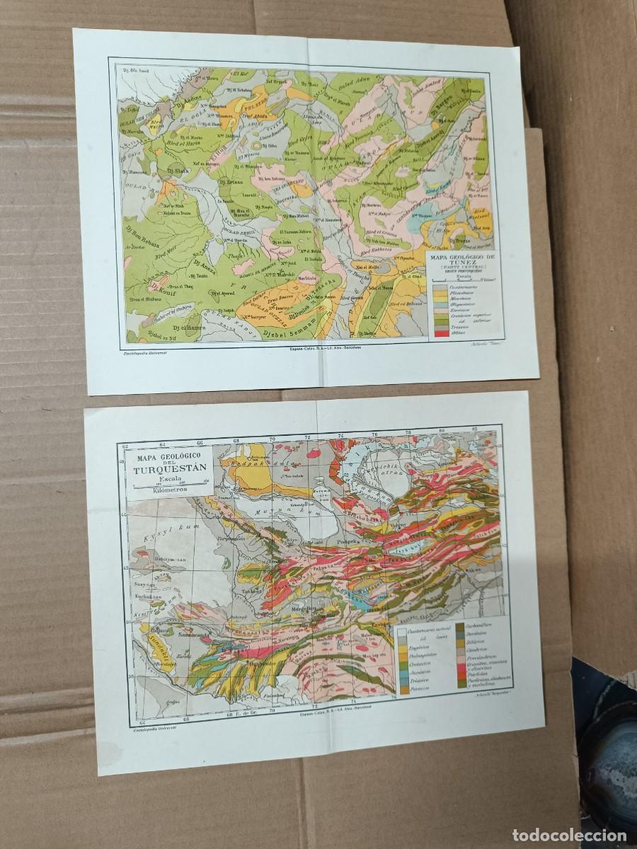 Mapas contempor&aacute;neos: LOTE DE 2 ANTIGUOS MAPAS GEOLOGICOS, TUNEZ, TURQUESTAN. TUNISIE ASIA CENTRAL UZBEKISTAN PPS S.XX PLA
