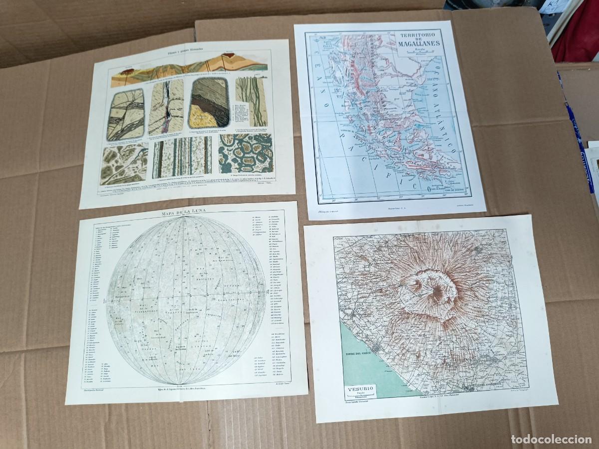 Mapas contempor&aacute;neos: LOTE DE 2 ANTIGUOS MAPAS Y LAMINAS, LUNA, MAGALLANES CHILE, VESUBIO, FILONES. ITALIA ARGENTINA -PLA