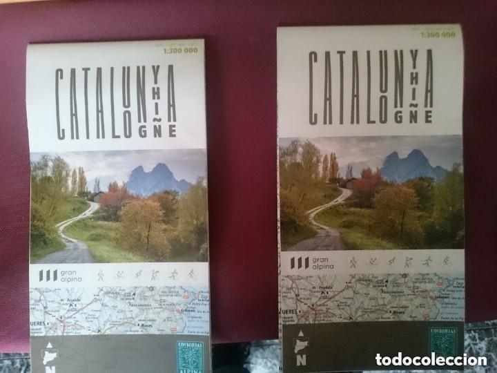 Mapas contempor&aacute;neos: 2 MAPAS - CATALUNYA - EN CATALAN ESPA&Ntilde;OL INGLES FRANCES GRAN ALPINA