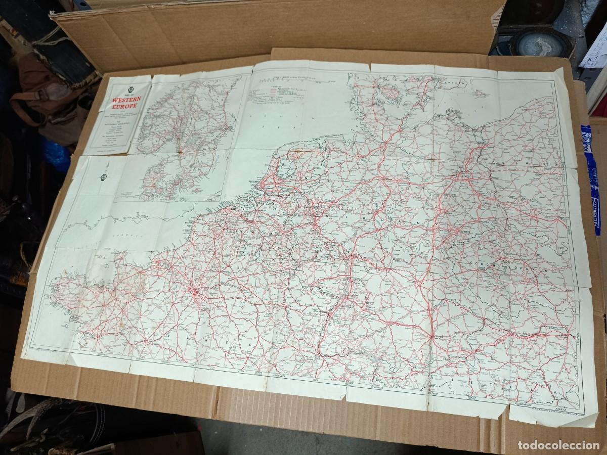 Mapas contempor&aacute;neos: ANTIGUO MAPA DE EUROPA OCCIDENTAL, AUTOMOBILE ASSOCIATION, 1963, WESTERN EUROPE -P25