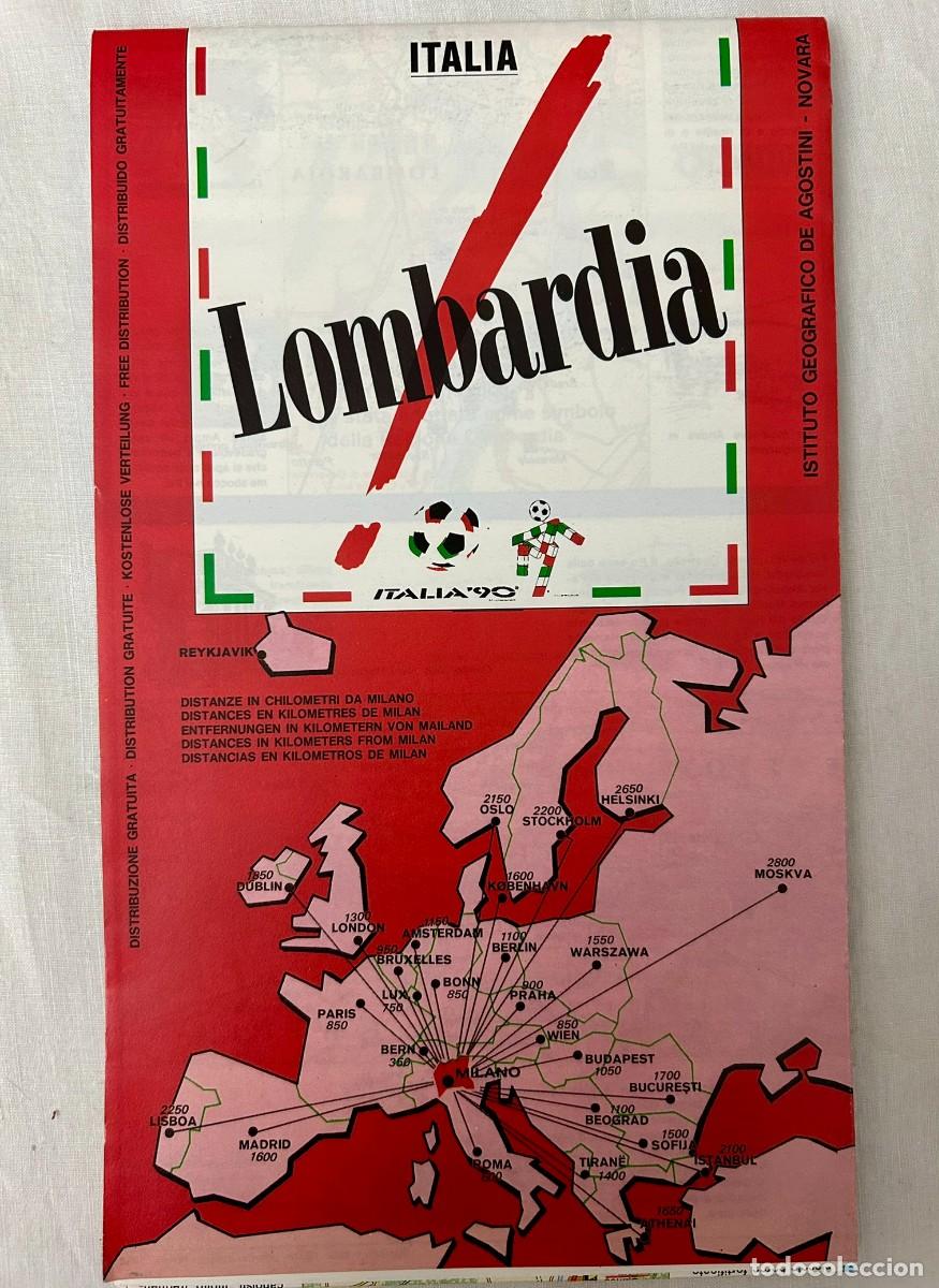 Mapas contempor&aacute;neos: LOMBARDIA ITALIA '90 - CARTA TURISTICA DEI FIUMI - REGIONE LOMBARDIA 1988