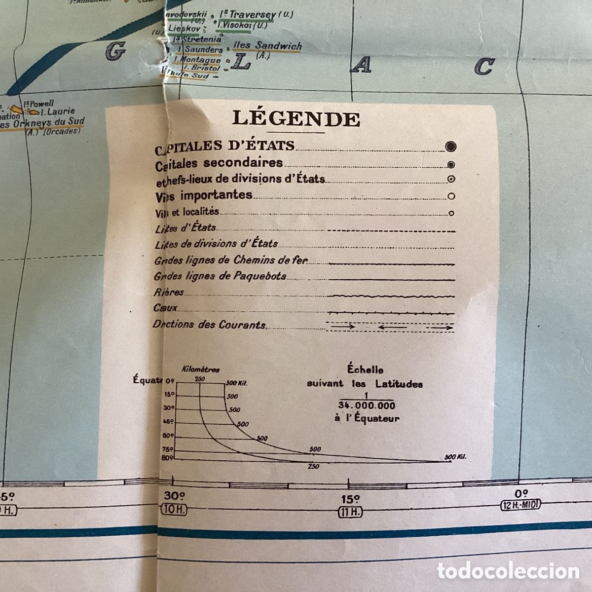 Mapas contempor&aacute;neos: Planisf&eacute;rio en franc&eacute;s, TARIDE. Grande formato. - Foto 4
