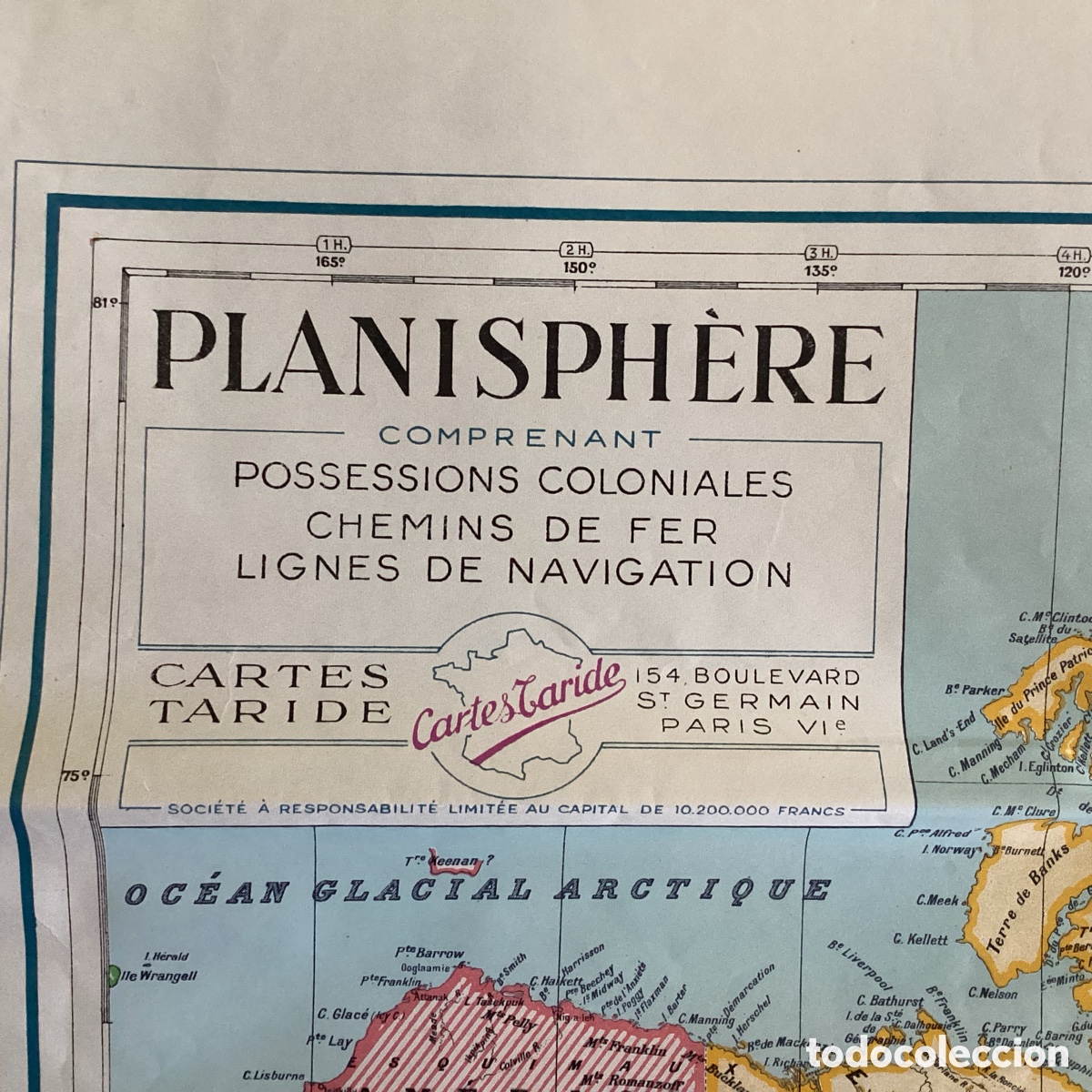 Mapas contempor&aacute;neos: Planisf&eacute;rio en franc&eacute;s, TARIDE. Grande formato. - Foto 6