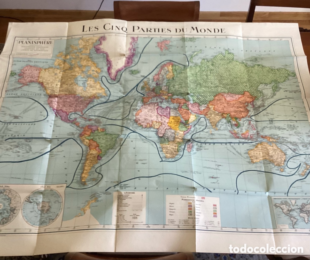 Mapas contempor&aacute;neos: Planisf&eacute;rio en franc&eacute;s, TARIDE. Grande formato.