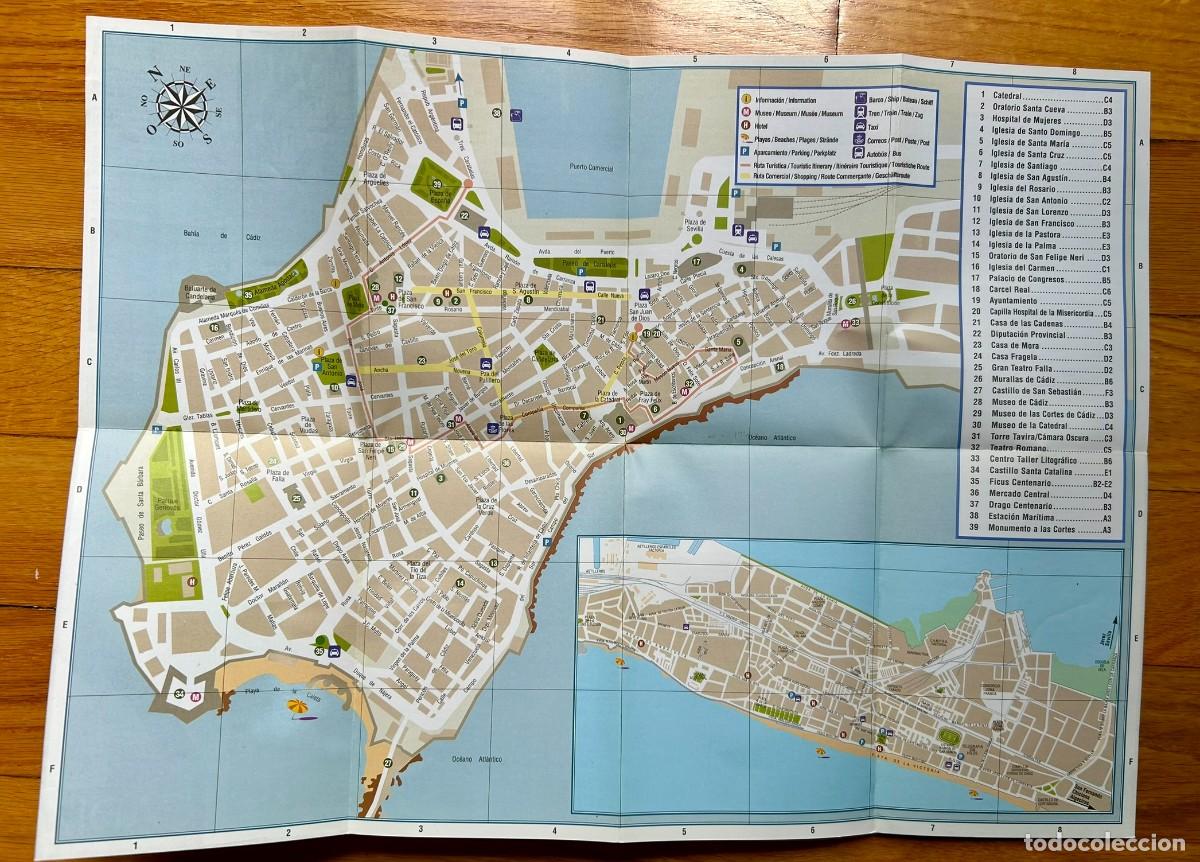 Mapas contempor&aacute;neos: C&Aacute;DIZ - PLANO DE LA CIUDAD - 2000 - Foto 2