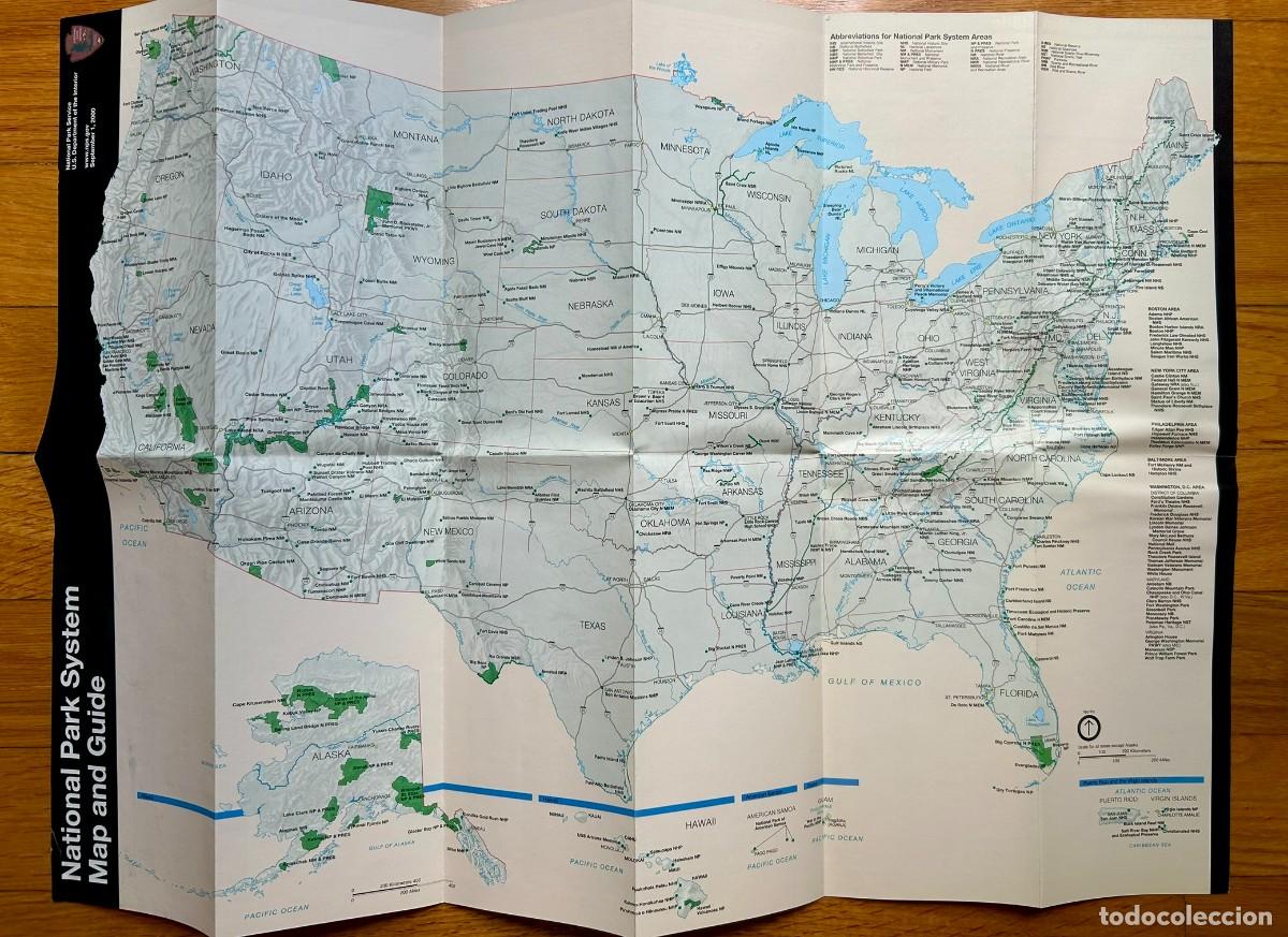 Mapas contempor&aacute;neos: NATIONAL PARK SYSTEM - MAP AND GUIDE - 2000 - USA - Foto 2