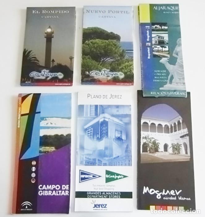 Mapas contempor&aacute;neos: LOTE DE PLANOS MAPAS TURISMO INFORMACI&Oacute;N JEREZ MOGUER CARTAYA ALJARAQUE CAMPO DE GIBRALTAR ANDALUC&Iacute;A
