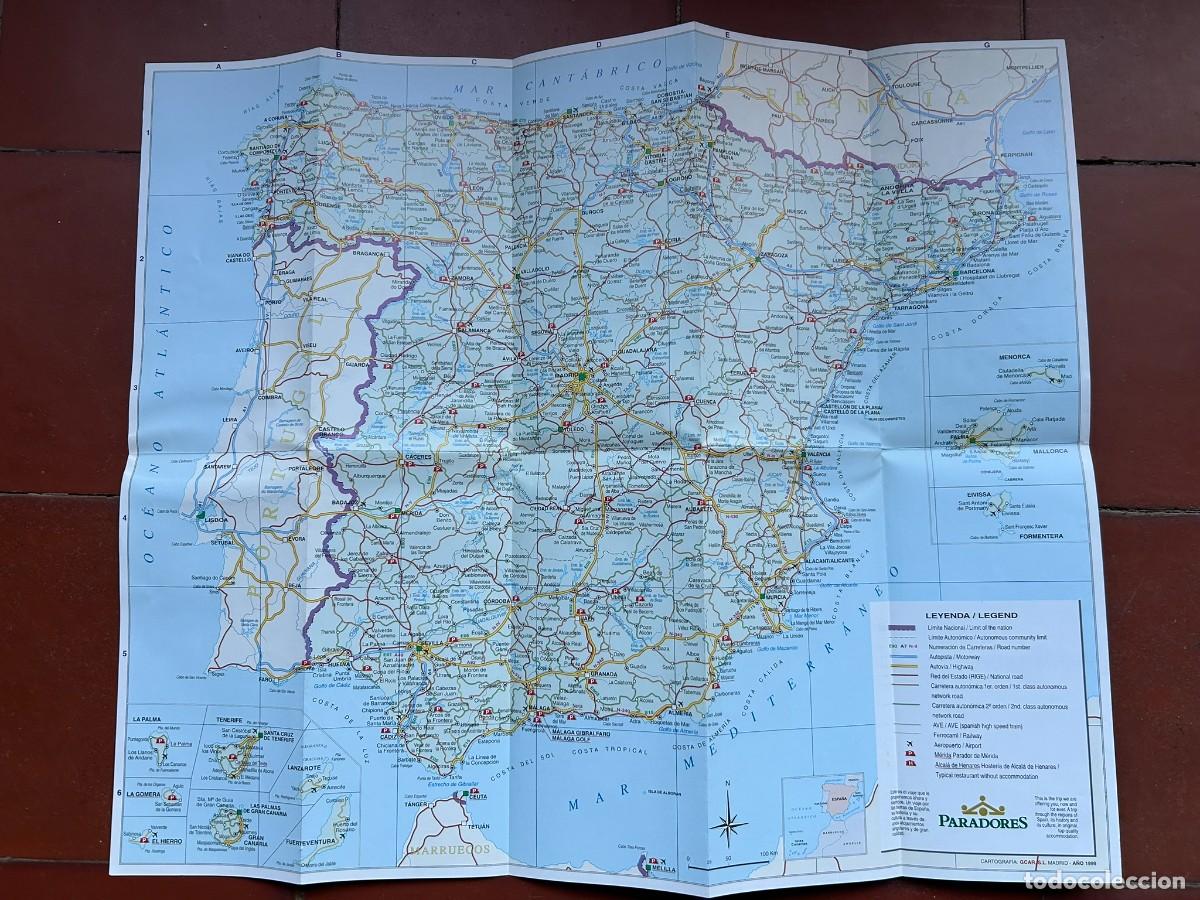 Mapas contempor&aacute;neos: MAPA DE PARADORES - ESPA&Ntilde;A - 1999 - Foto 2