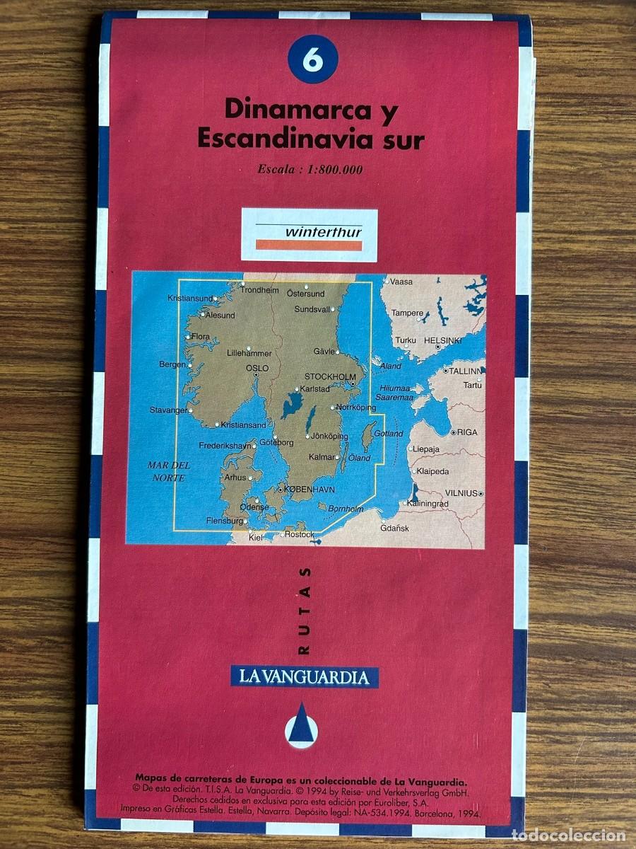 Mapas contempor&aacute;neos: MAPAS DE CARRETERAS DE EUROPA 6 DINAMARCA Y ESCANDINAVIA SUR - ESCALA 1:800.000 LA VANGUARDIA 1994