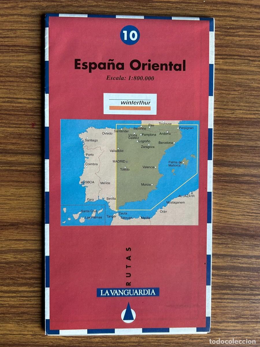 Mapas contempor&aacute;neos: MAPAS DE CARRETERAS DE EUROPA 10 ESPA&Ntilde;A ORIENTAL - ESCALA 1:800.000 LA VANGUARDIA 1994