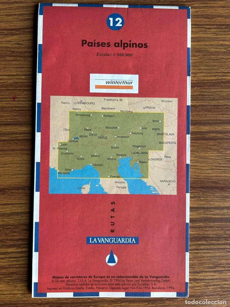 Mapas contempor&aacute;neos: MAPAS DE CARRETERAS DE EUROPA 12 PA&Iacute;SES ALPINOS - ESCALA 1:800.000 LA VANGUARDIA 1994