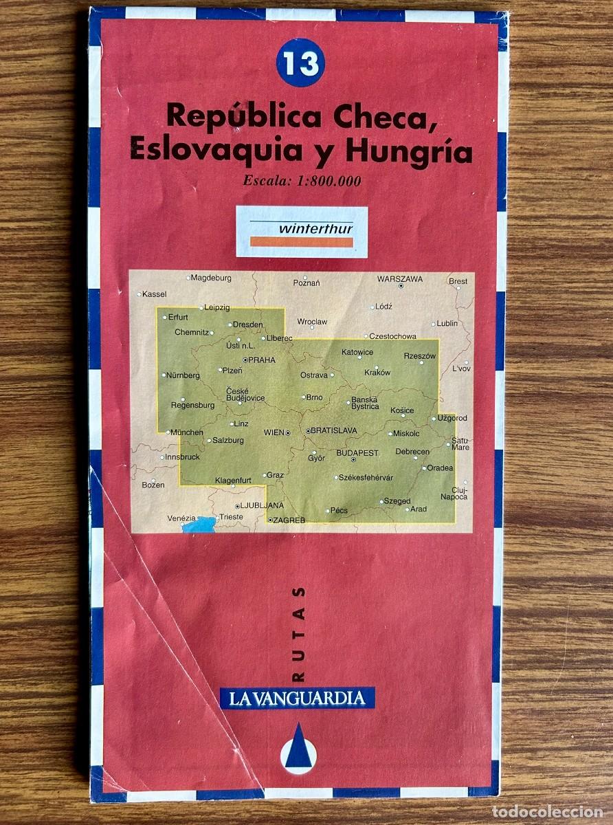 Mapas contempor&aacute;neos: MAPAS DE CARRETERAS DE EUROPA 13 REP. CHECA ESLOVAQUIA Y HUNGR&Iacute;A - E 1:800.000 LA VANGUARDIA 1994