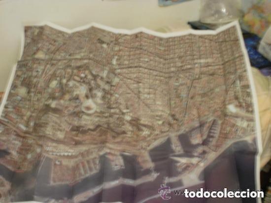 Mapas contempor&aacute;neos: MAPA AEREO FOTOGRAFICO DE BARCELONA -A&Ntilde;OS 80 o 90 - 120x97cm