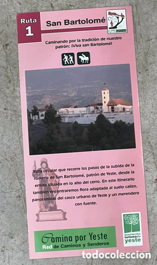 Mapas contempor&aacute;neos: Mapa. Camina por Yeste. Albacete. Ruta 1 y 2. San Bartolom&eacute; y Cerro Humoso.