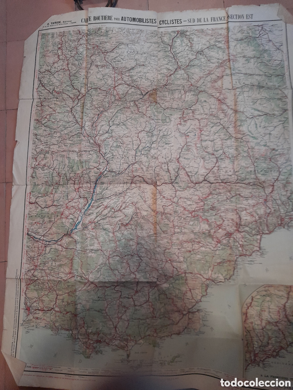 Mapas contempor&aacute;neos: Mapa antiguo de rutas ciclistas sur de Francia