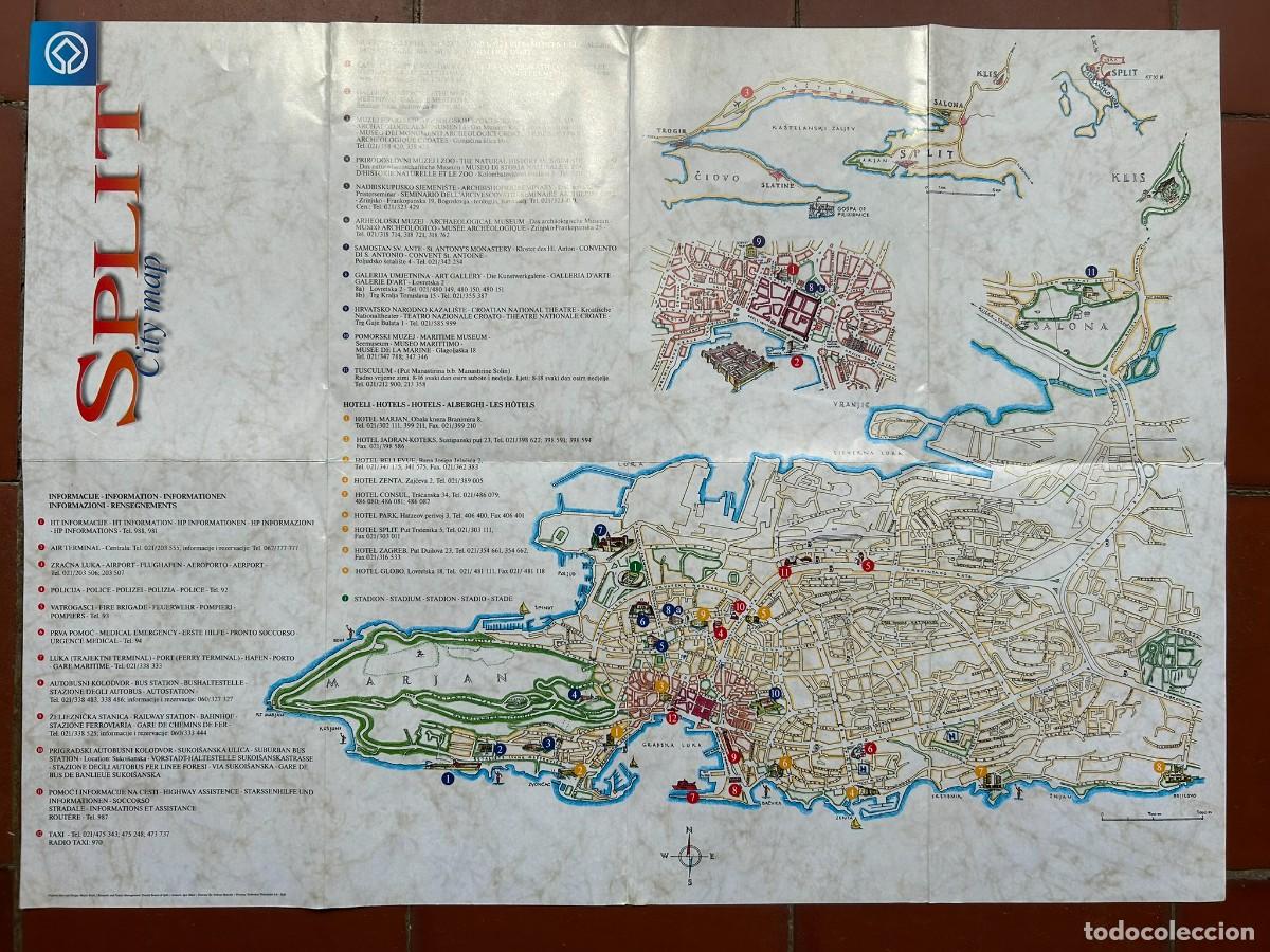 Mapas contempor&aacute;neos: CROATIA - SPLIT CITY MAP - TOURIST MAP - Foto 3