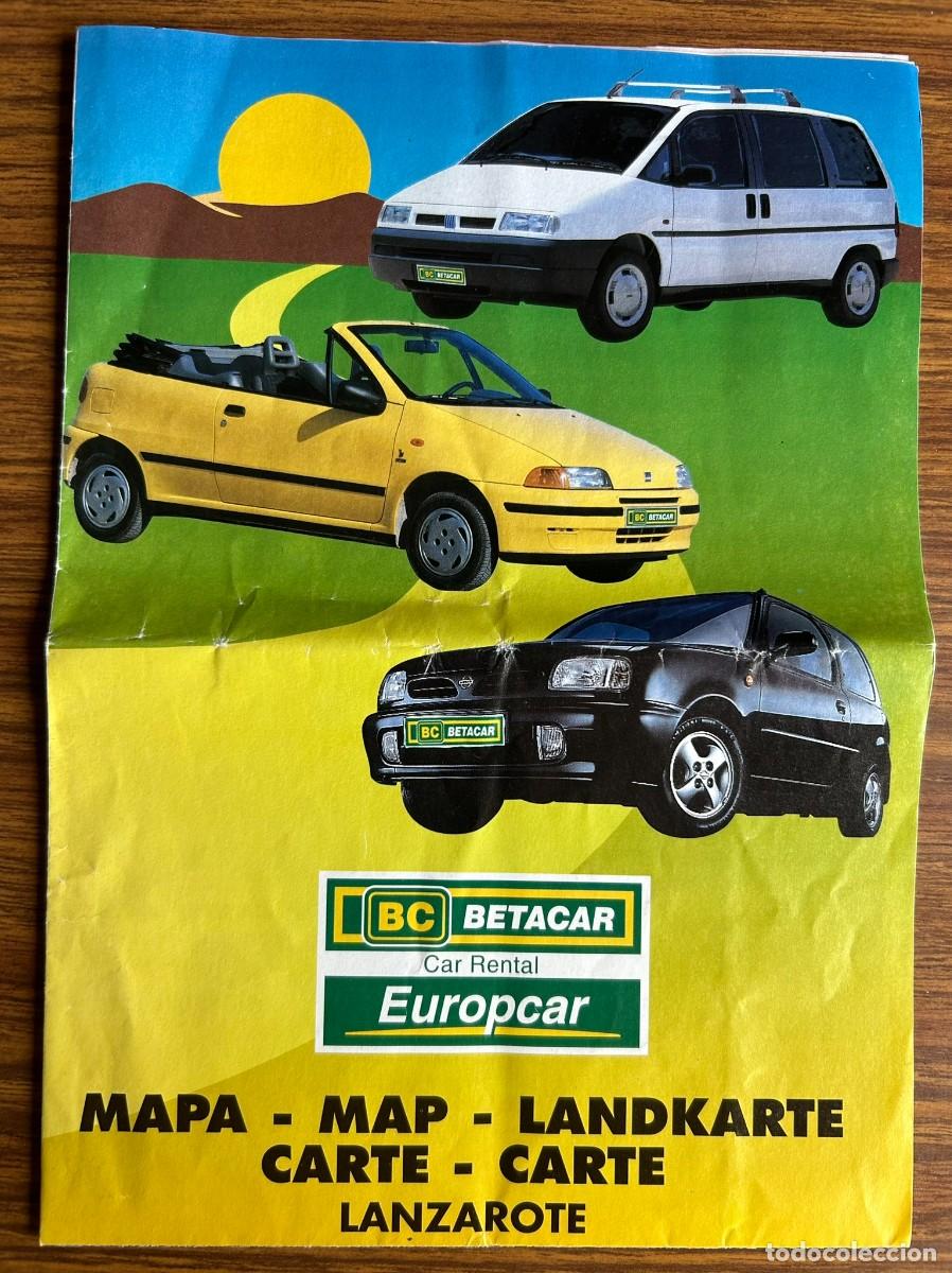 Mapas contempor&aacute;neos: LANZAROTE - ISLAS CANARIAS - MAPA MAP LANDKARTE CARTE - EUROPCAR 2001