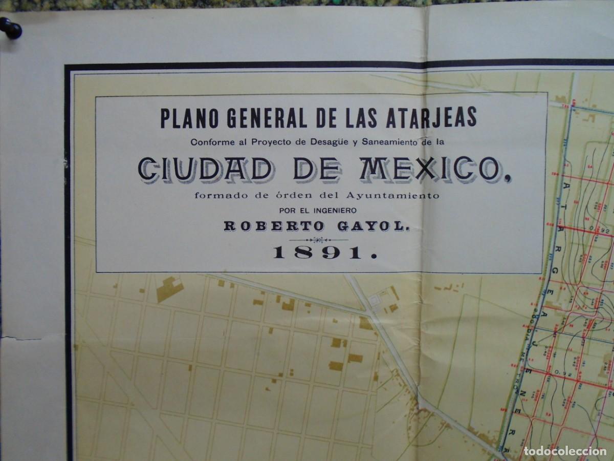 Mapas contempor&aacute;neos: PROYECTO DE DESAGUE Y SANEAMIENTO DE LA CIUDAD DE MEXICO,ING.ROBERTO GAYOL 1891. RARISIMO.