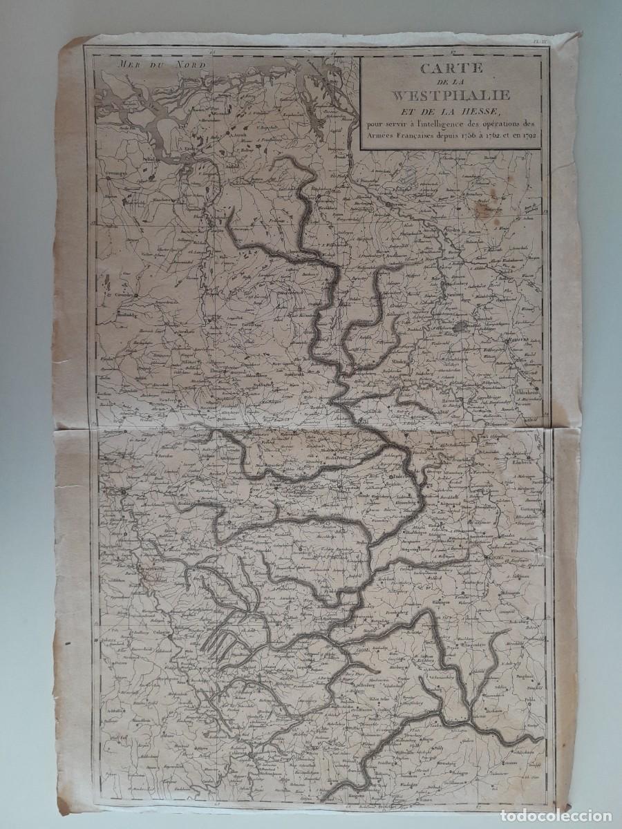 Mapas contempor&aacute;neos: MAPA DE WESTFALIA Y HESSE PARA LAS OPERACIONES DE LA ARMADA FRANCESA DE FINALES DEL SIGLO XVIII