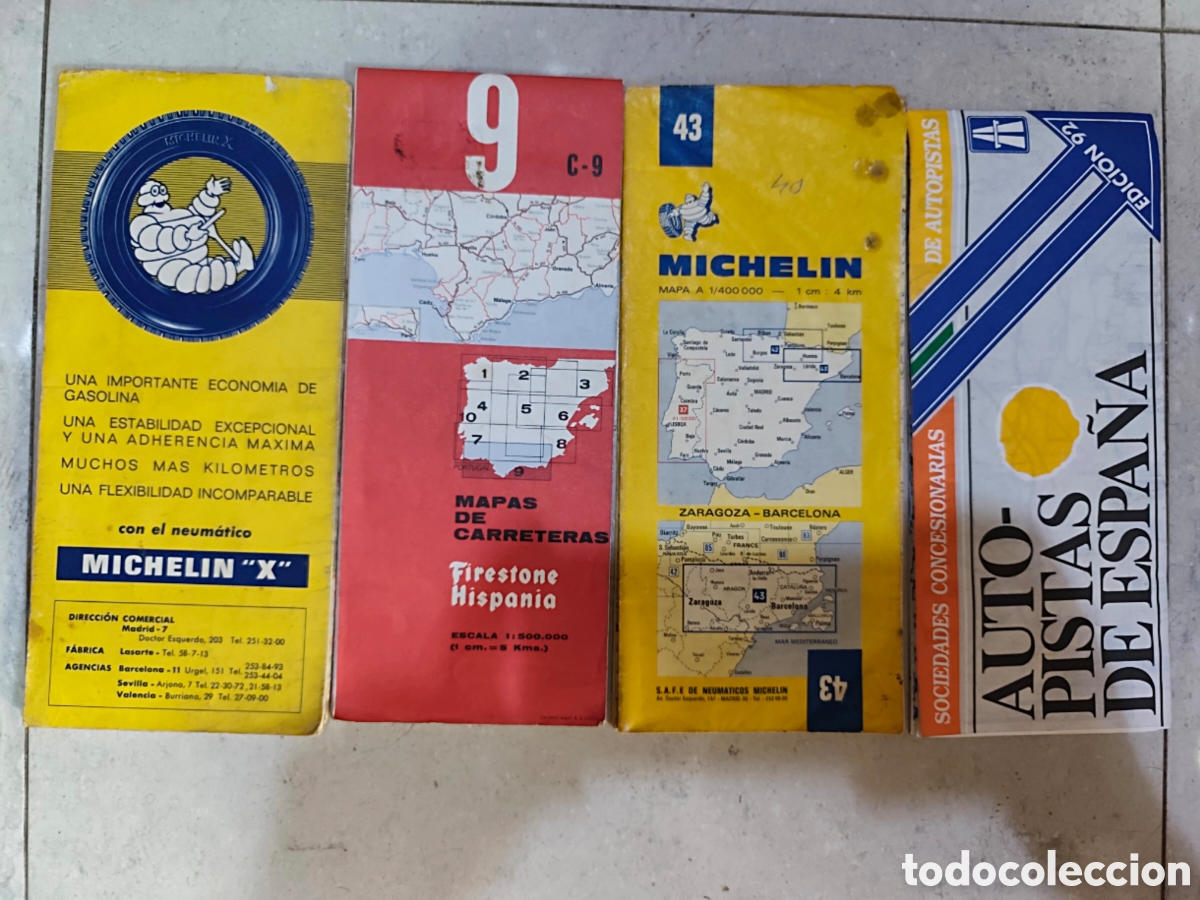 Mapas contempor&aacute;neos: Lote antiguos mapas carreteras. A&ntilde;os 60, 70, 80 y 90