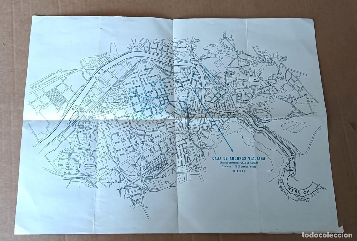 Mapas contempor&aacute;neos: PLANO DE BILBAO zona azul 1967 y otro m&aacute;s peque&ntilde;o de mapas de carreteras de Vizcaya caja de ahorros
