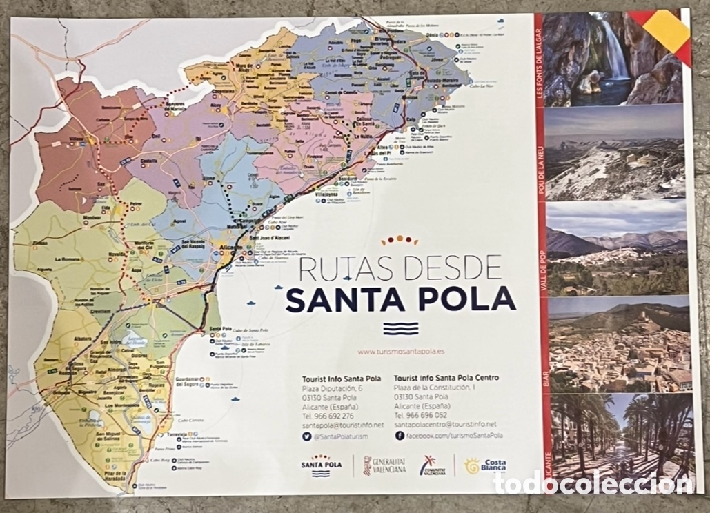 Mapas contempor&aacute;neos: Mapa. Rutas desde Santa Pola. Alicante.